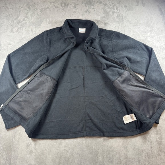 Columbia Benton Springs Fleece Jacket Womens Large Black Full Zip Outdoor Hiking - Picture 5 of 9